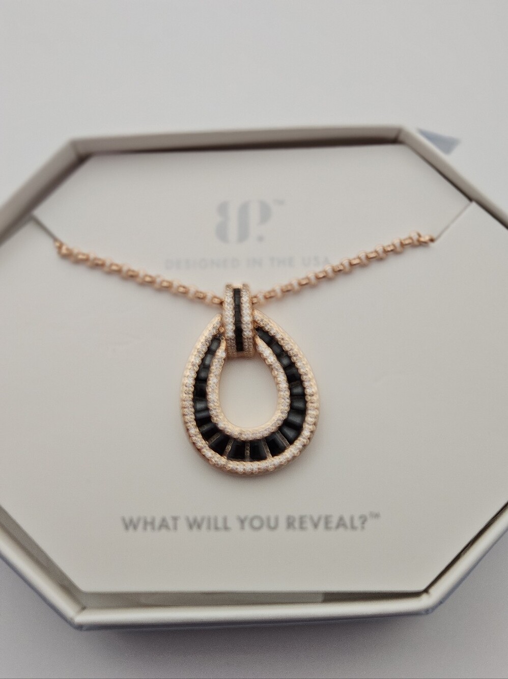 Bomb Party NK58873 "Beautiful In The Detail" Black Onyx Cubic Zirconia Necklace